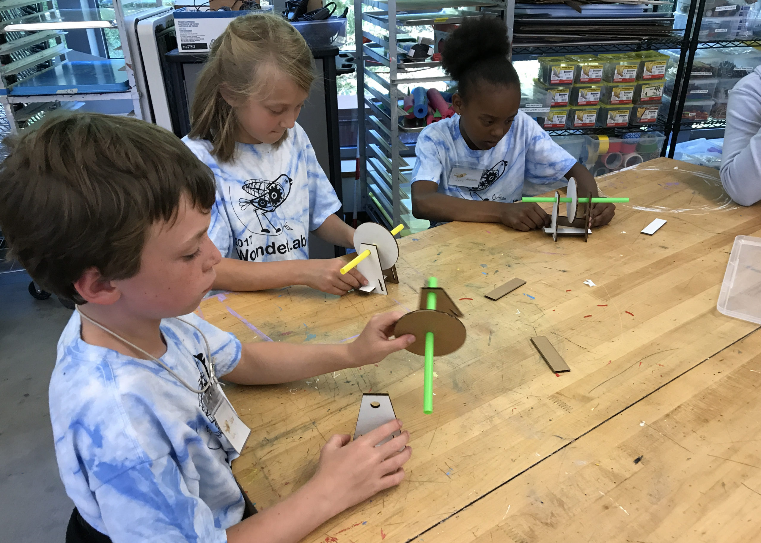 Makerspace tudents get highly creative with low-tech materials at Marin Country Day School in Northern California.
