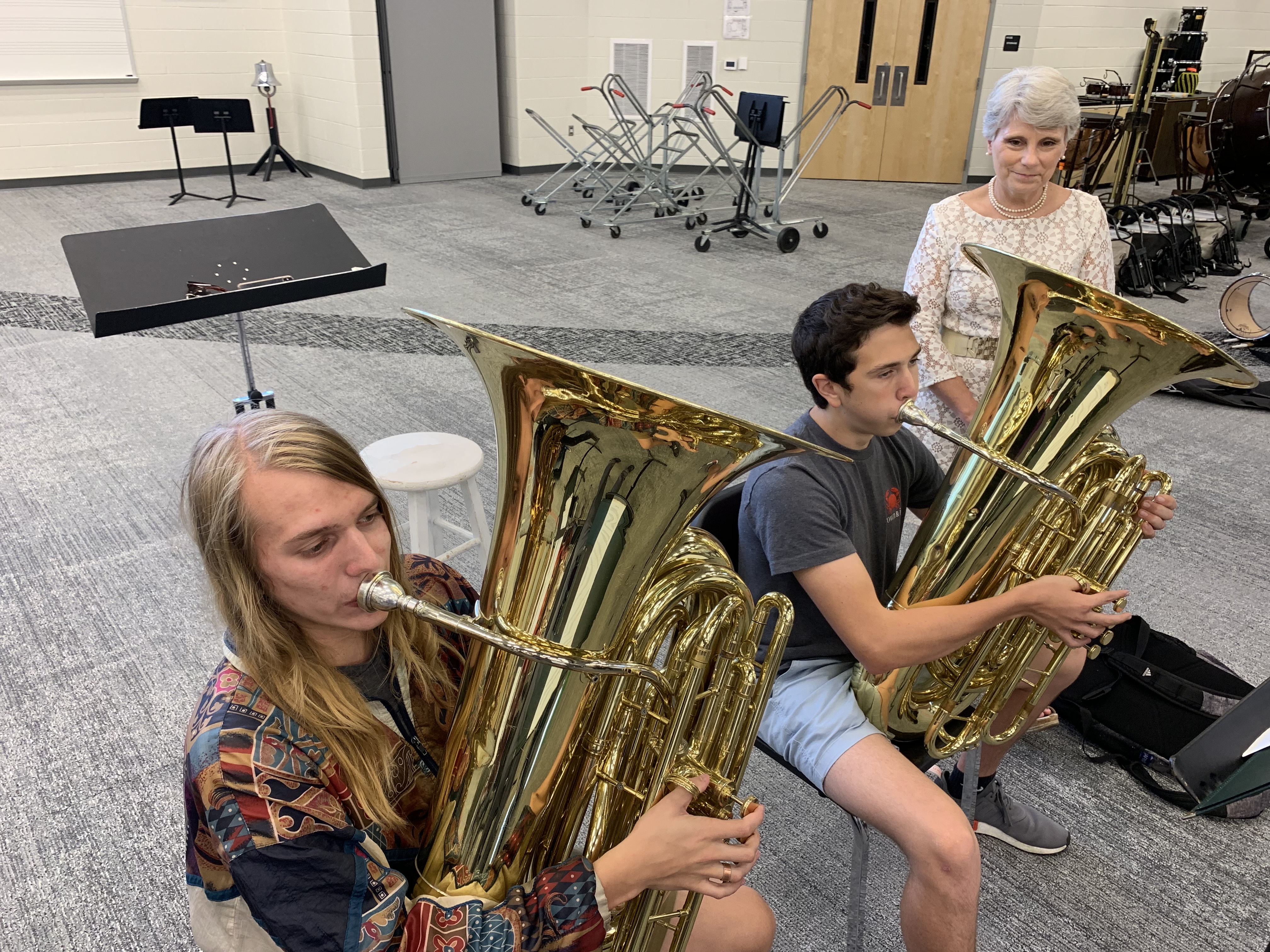 Students rehearse at Hoover High School in the suburbs of Birmingham, Alabama.