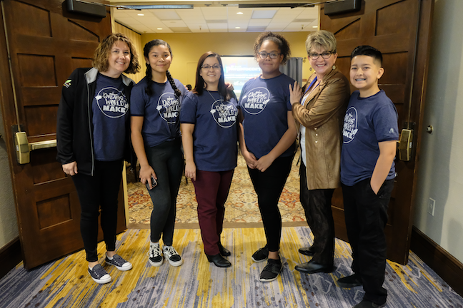 Superintendent Lily Matos DeBlieux mentors middle schoolers as they develop their voice as member of the Superintendent’s 8th Grade Council in Arizona’s Pendergast Elementary School District.