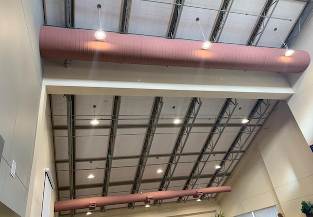 The lights in Sky View Middle School were replaced with LEDs to save energy and money, and create a more comfortable environment.