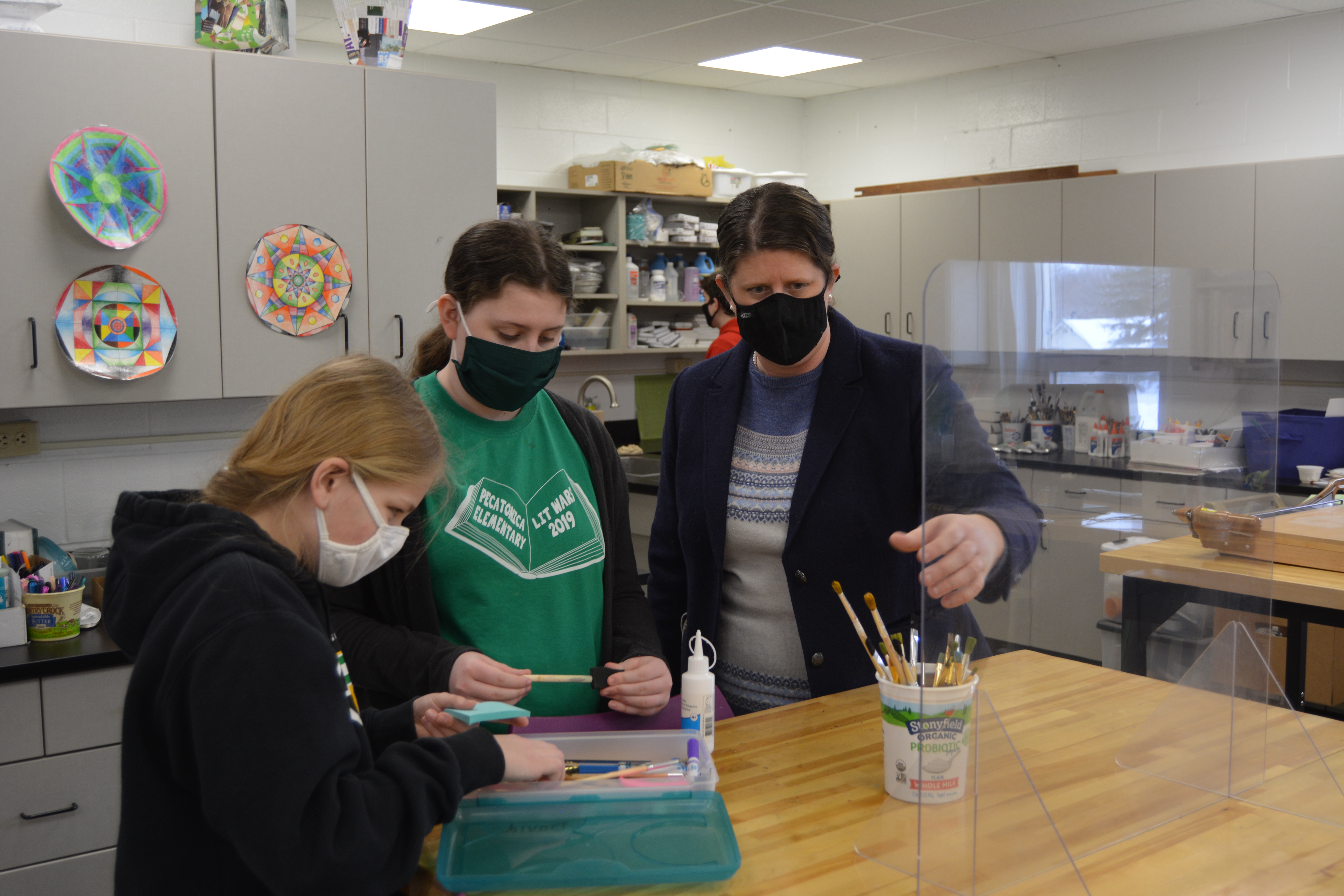 Students begin a project in an art class in the Pecatonica Area School District.