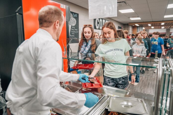 Student-focused instruction: Steaks produced from cattle raised by Farm-to-School students are served at Holmen High School in Wisconsin.