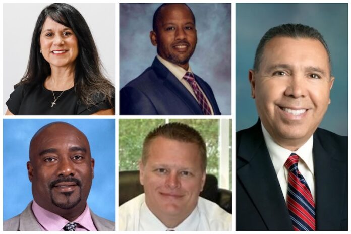 Superintendent resignations (Clockwise from top left) Michelle McClung, Keith Brooks, Rene Gutierrez, Seth Turner and Raashad Fitzpatrick